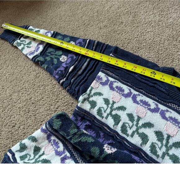 Gallagher Vintage Fair Isle Sweater Floral Nordic 80s Retro Tulip Fairy Cottage - Picture 5 of 7